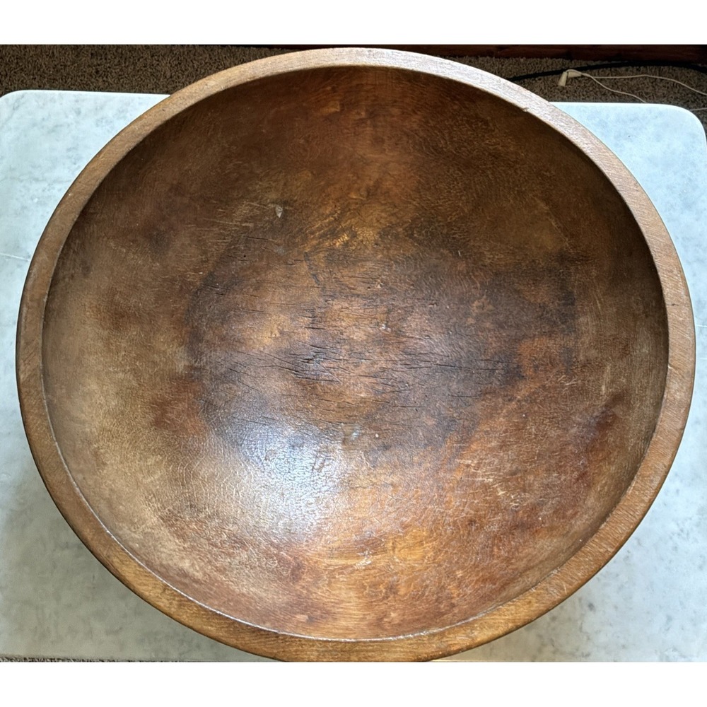 15" ANTIQUE DOUGH OR CHOPPING BOWL ALL ORIGINAL